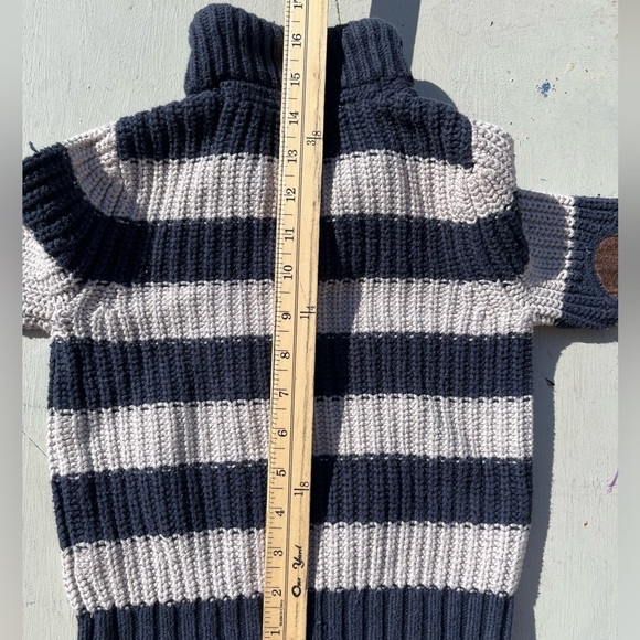 Kid's Baby Gap Sweater Multicolor Striped 4 Toddler Preppy Professor Elbow Patch - Picture 12 of 12